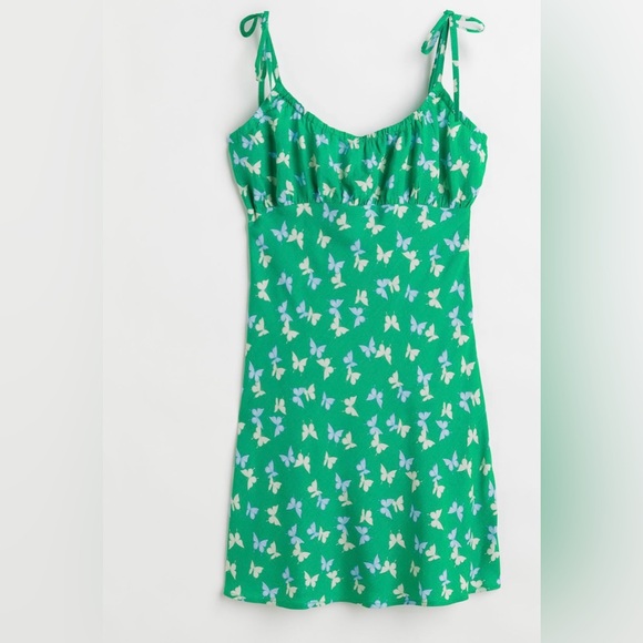 H&M Butterfly Patterned Plus Size Slip Mini Dress - Picture 5 of 5